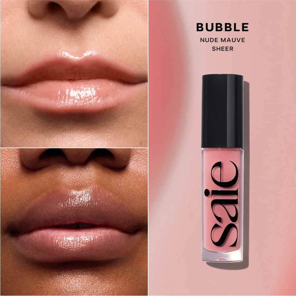 Saie💋GlossyBounce High Shine Hydrating Tinted Lip Oil in Bubble NIB